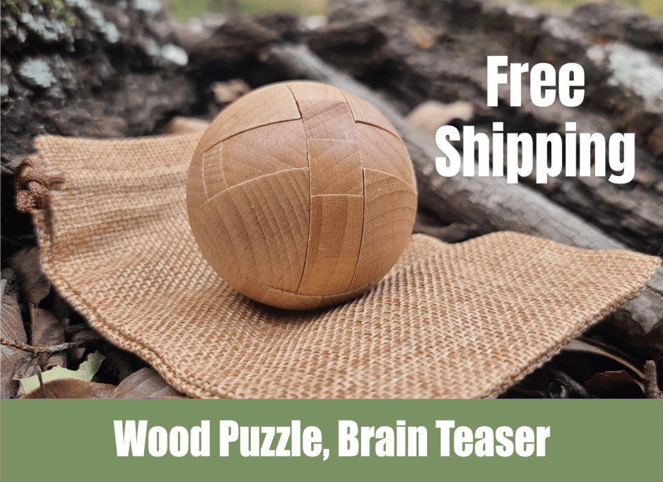 Kongming Japanese Wood Magic Ball Lock Puzzle